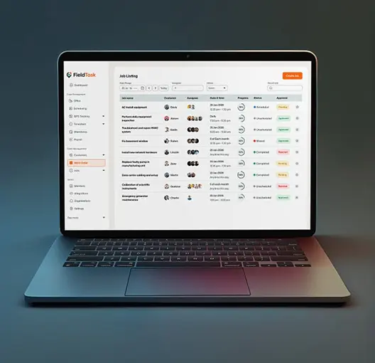 Desktop dashboard view