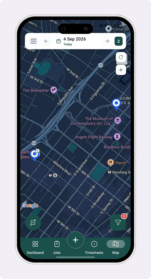 FieldTask GPS tracking interface on desktop and mobile