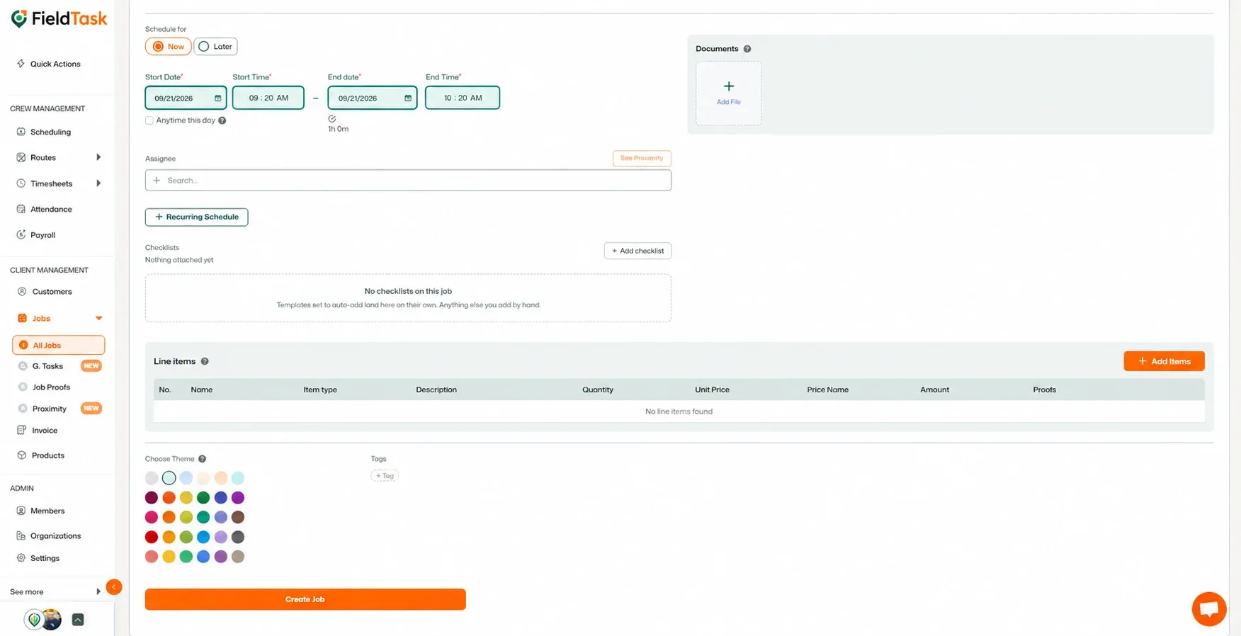 Start and end date and time fields highlighted in teal.