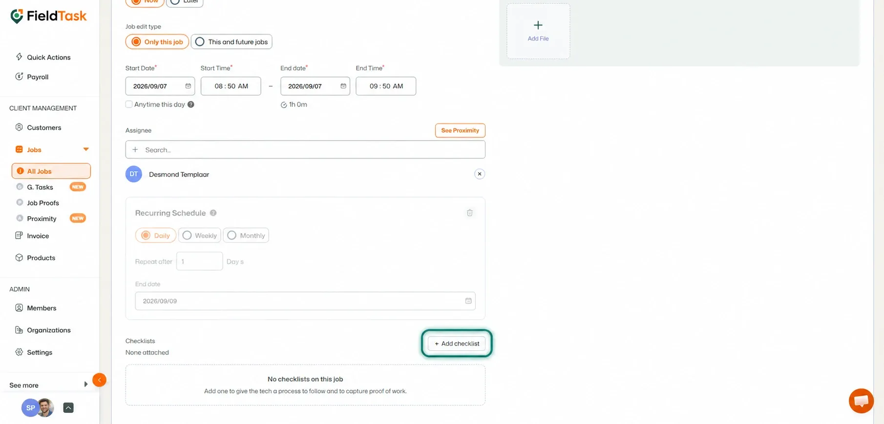 All Jobs page with the first job’s action menu open and the Edit Job option highlighted.