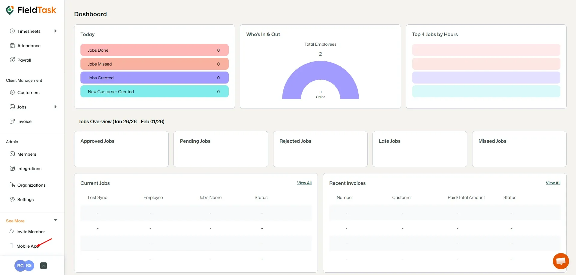 FieldTask Dashboard