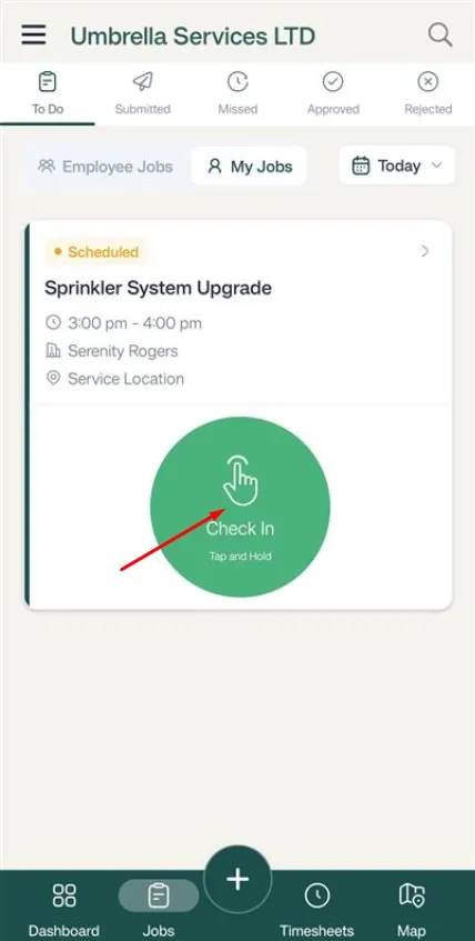 FieldTask Mobile Job Check In