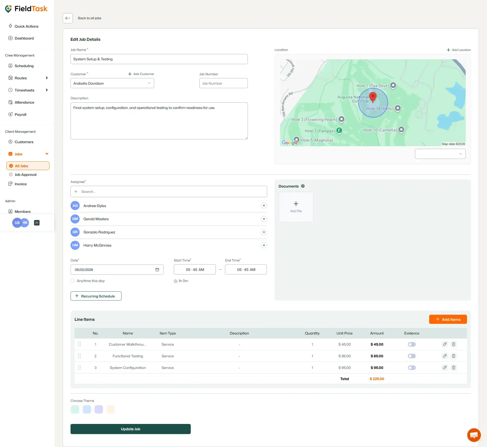 FieldTask Job Detail Edit Page