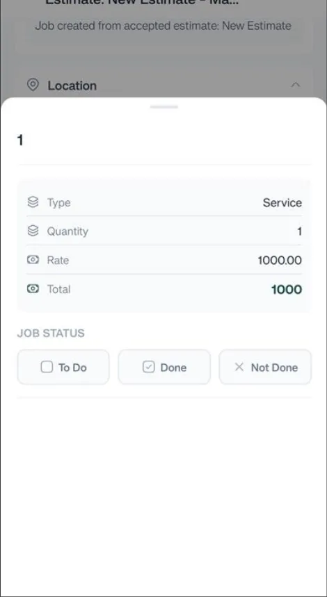 FieldTask Mobile App Line Item Evidence