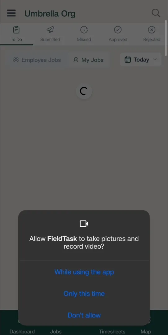 FieldTask Mobile App Permissions