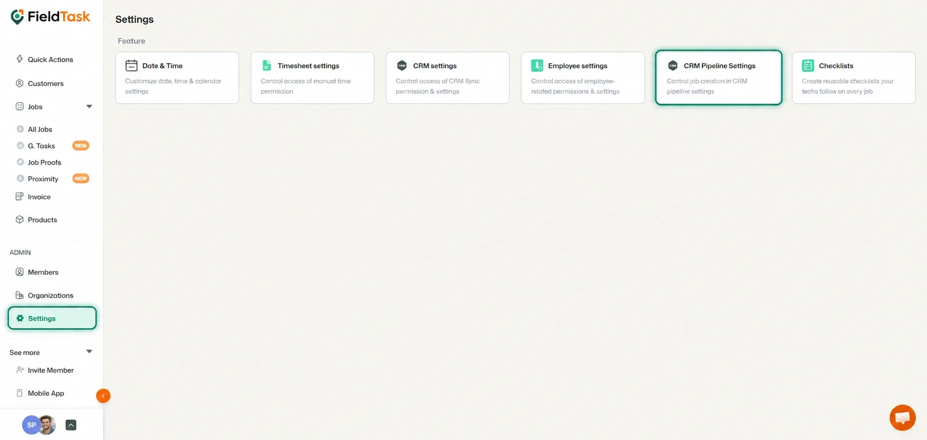 CRM pipeline sync panel showing synced opportunities.