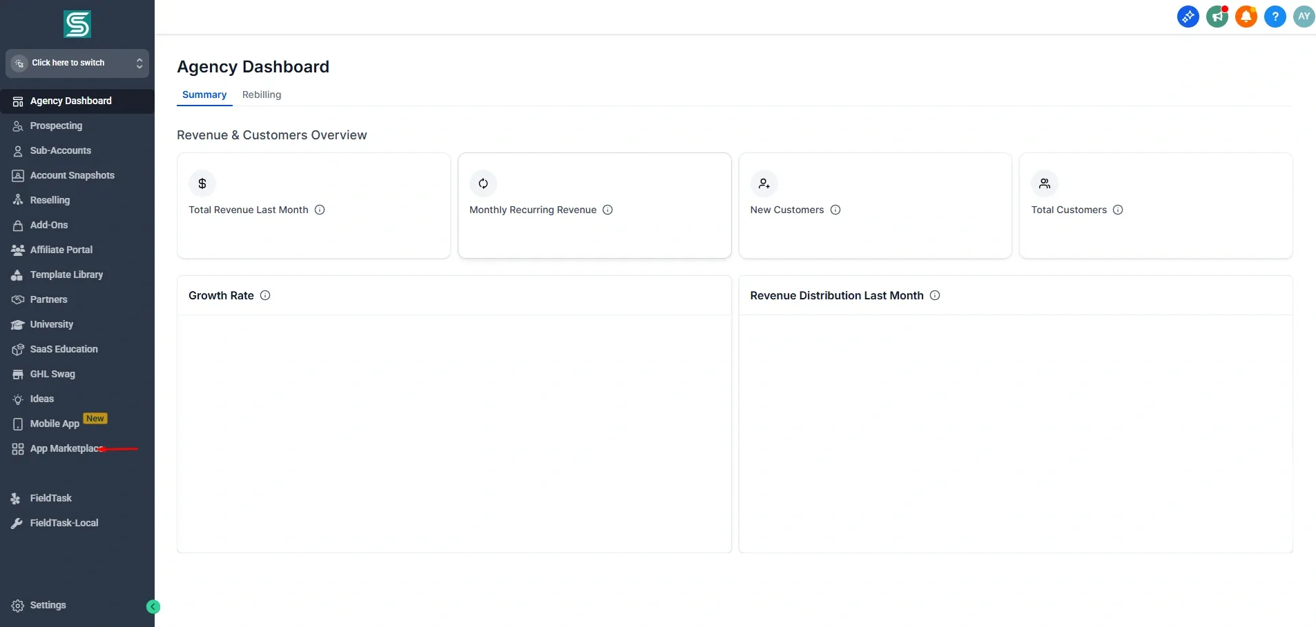 GoHighLevel Agency Dashboard