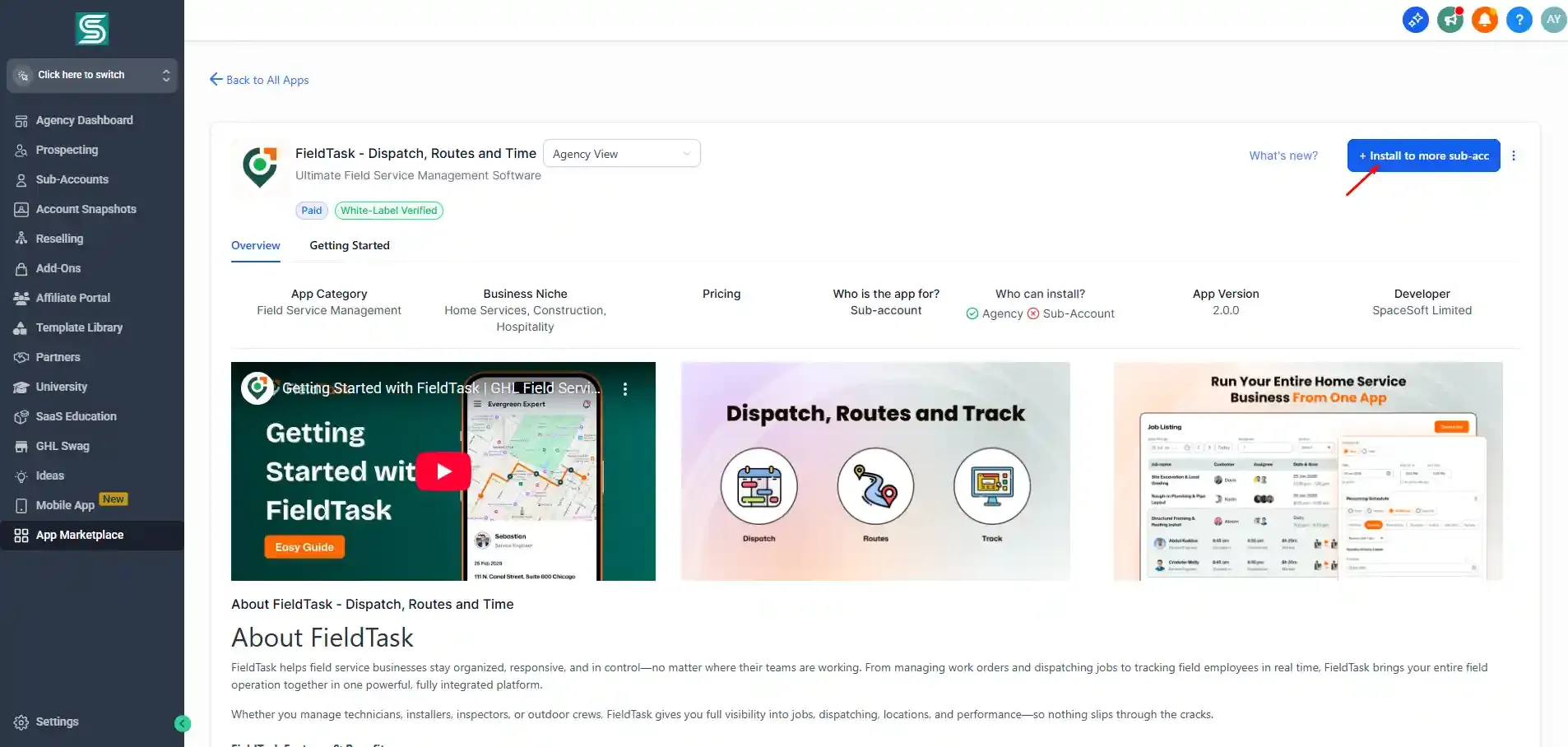 FieldTask on GoHighLevel Marketplace