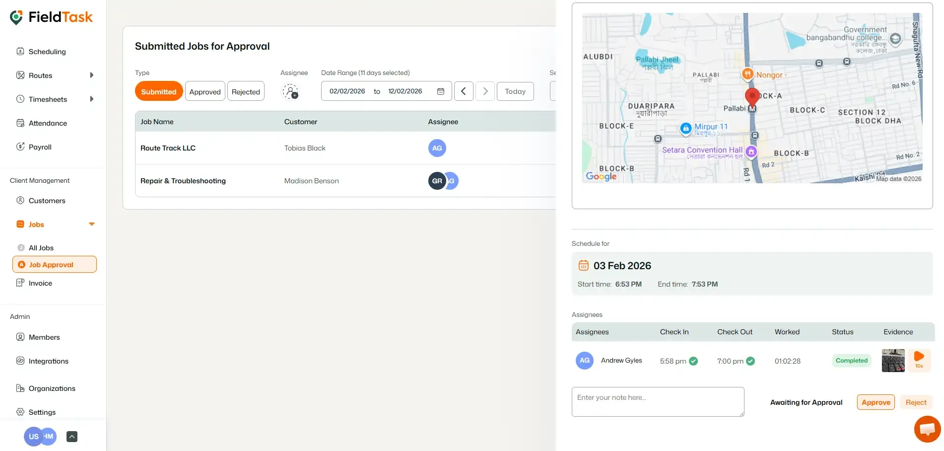 FieldTask Job Evidence View